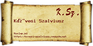 Kövesi Szalviusz névjegykártya